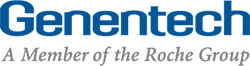 Genentech, a Member of the Roche Group, logo.