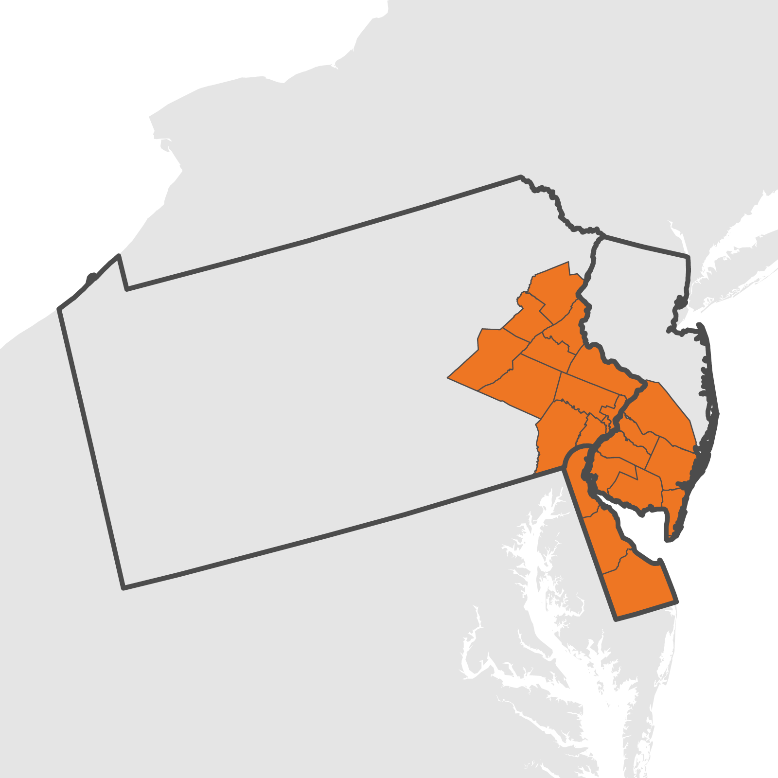 Greater Delaware Valley Chapter Map
