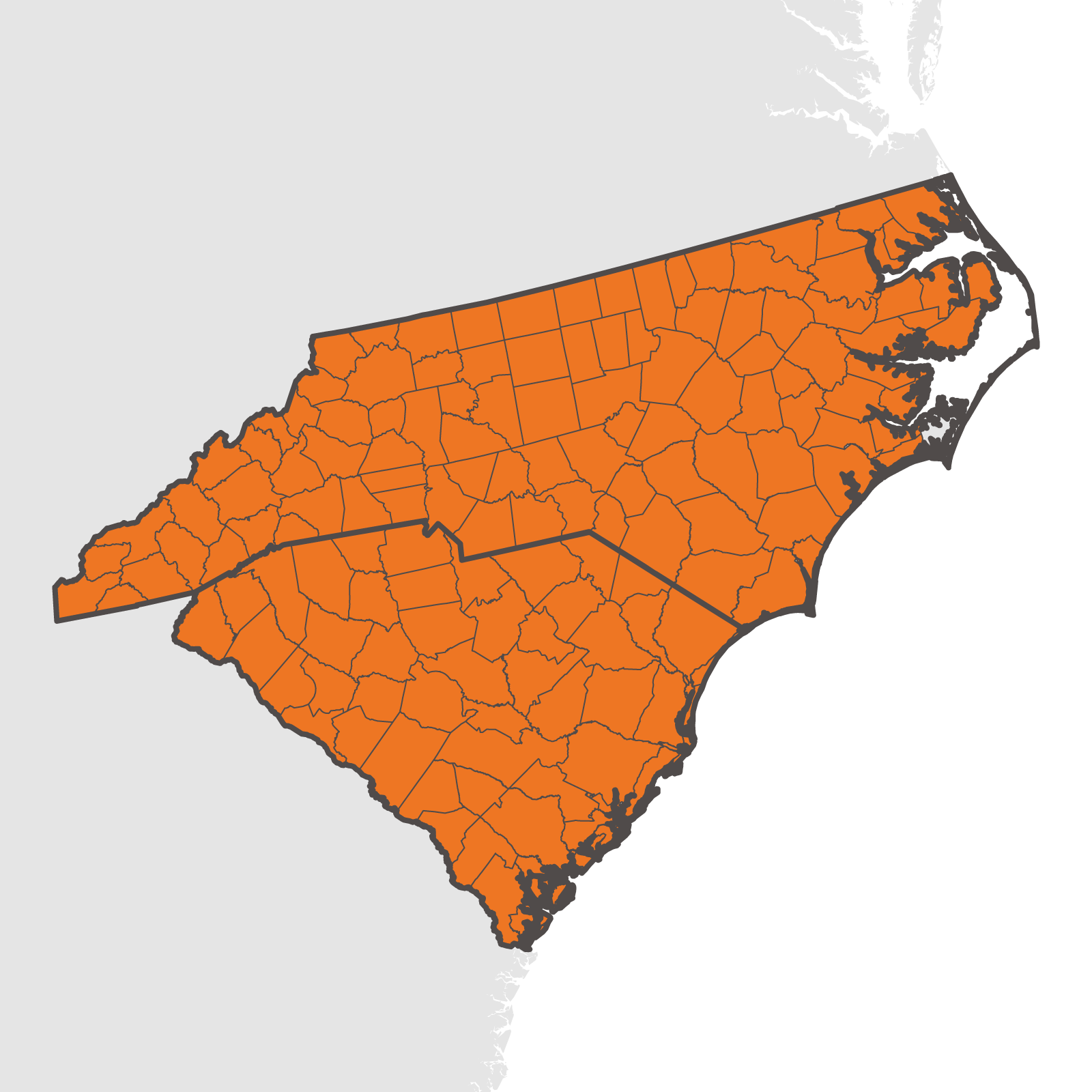 Greater Carolinas Chapter Map
